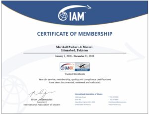 Marshall Packers and Movers IAM Membership 2026